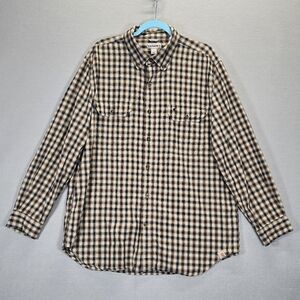 Carhartt Men's Relaxed Fit Brown/blue Plaid Cotton Size L